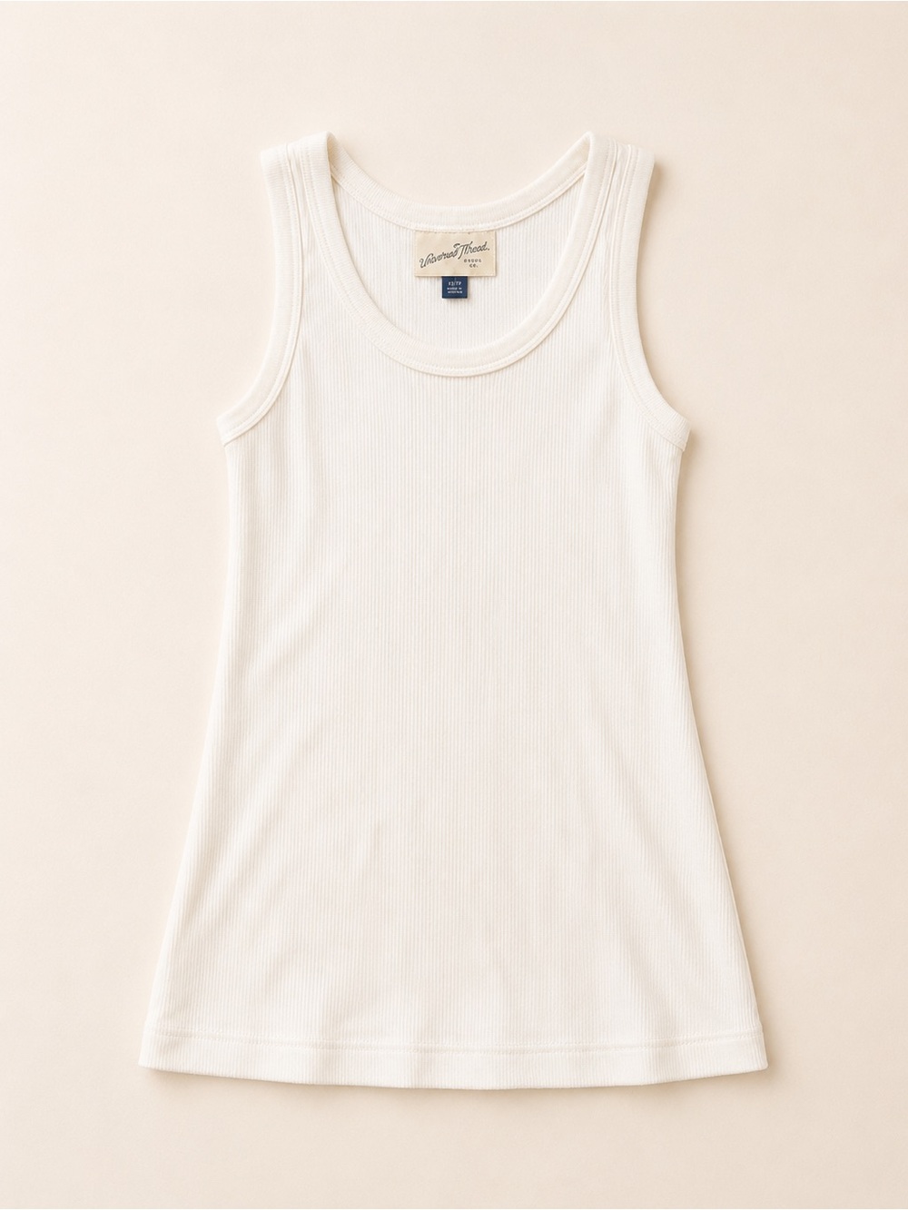 Universal Thread Cream Ribbed Scoop Neck Tank Top